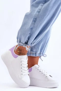 Damskie Boto Damskie Klasyczne Buty Sportowe Biało-Fioletowe Night Trip