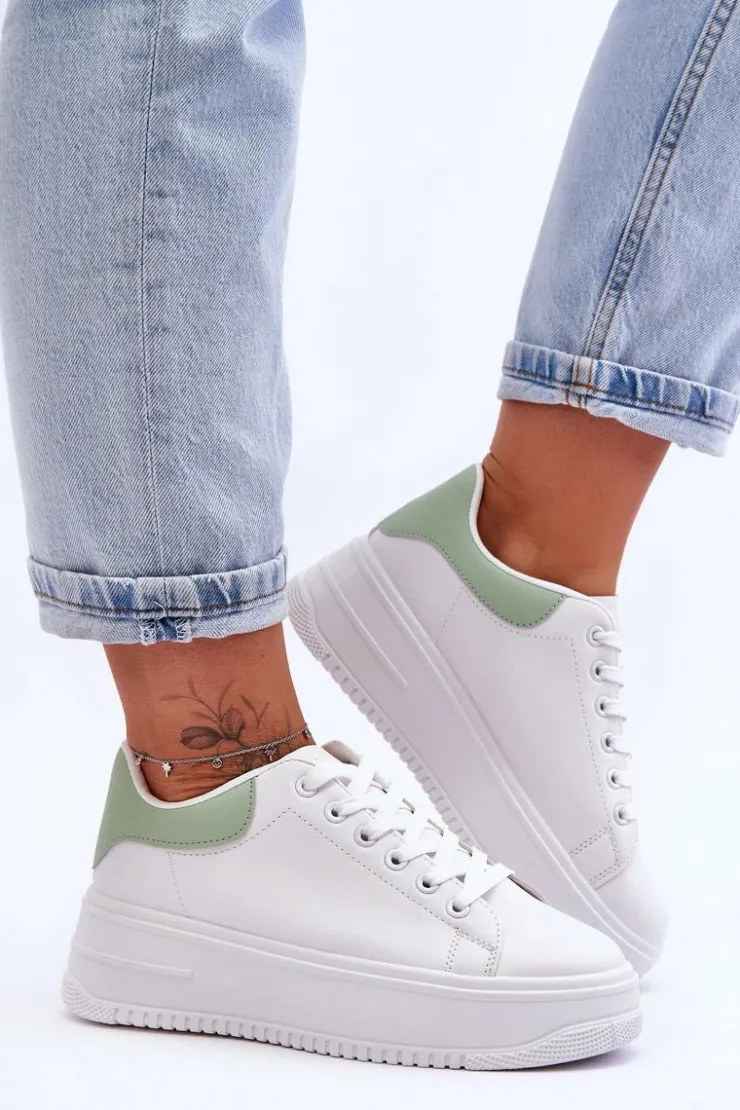 Clearance Boto Damskie Klasyczne Buty Sportowe Biało-Zielone Night Trip