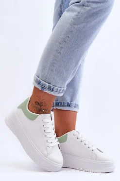 Clearance Boto Damskie Klasyczne Buty Sportowe Biało-Zielone Night Trip