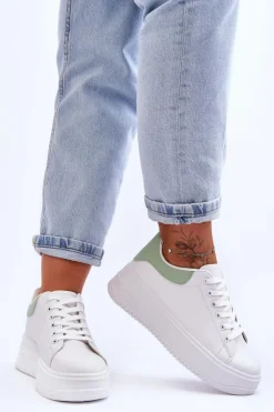 Clearance Boto Damskie Klasyczne Buty Sportowe Biało-Zielone Night Trip