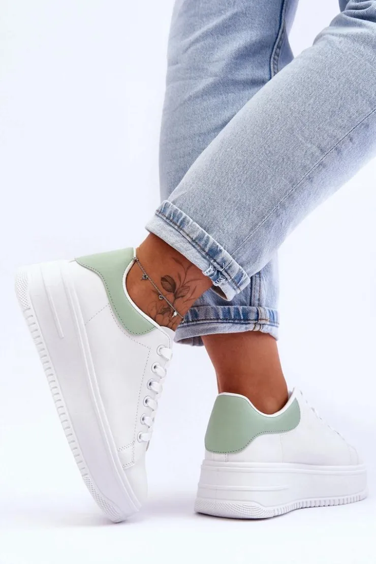 Clearance Boto Damskie Klasyczne Buty Sportowe Biało-Zielone Night Trip