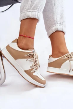 Damskie Boto Damskie Klasyczne Buty Sportowe Podwójnie Sznurowane Biało-Beżowe Jella