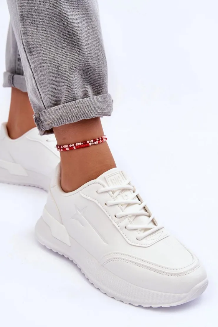 Big Star Shoes Buty Sportowe Big Star|Sneakersy Damskie*Damskie Klasyczne Buty Sportowe Big Star MM274224 Białe