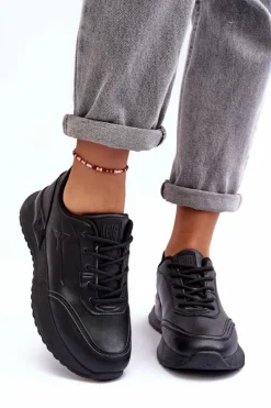 Outlet Big Star Shoes Damskie Klasyczne Buty Sportowe Big Star MM274223 Czarne