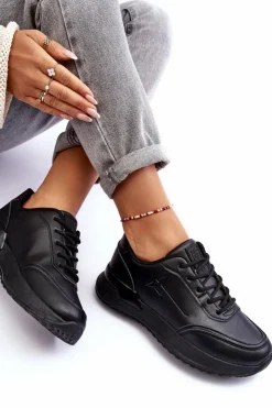 Outlet Big Star Shoes Damskie Klasyczne Buty Sportowe Big Star MM274223 Czarne