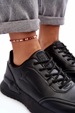 Outlet Big Star Shoes Damskie Klasyczne Buty Sportowe Big Star MM274223 Czarne