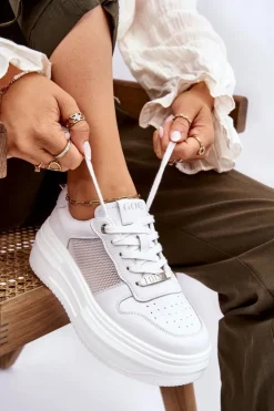 New GOE Damskie Klasyczne Buty Sportowe LL2N4060 Białe Biały