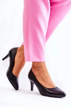 Damskie Buty Sergio Leone Damskie Klasyczne Czółenka Czarne Semprella