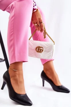 Damskie Buty Sergio Leone Damskie Klasyczne Czółenka Czarne Semprella