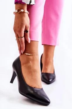 Damskie Buty Sergio Leone Damskie Klasyczne Czółenka Czarne Semprella