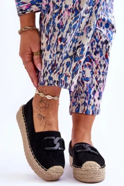 Damskie Boto Damskie Klasyczne Espadryle Na Platformie Czarne Maurine