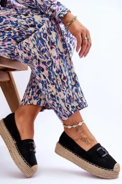 Damskie Boto Damskie Klasyczne Espadryle Na Platformie Czarne Maurine