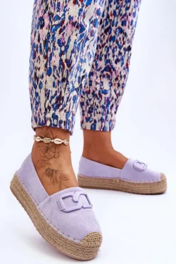 Boto Czarne Espadryle*Damskie Klasyczne Espadryle Na Platformie Fioletowe Maurine
