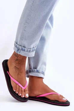 Damskie 4F Damskie Klasyczne Japonki SS23FFLIF067-21S Czarno-Różowe