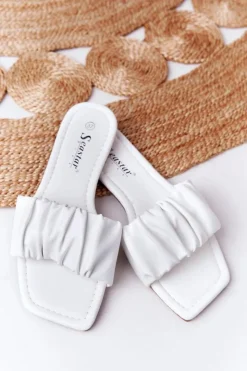 Boto Klapki Damskie Klasyczne*Damskie Klasyczne Klapki Białe Looking Good