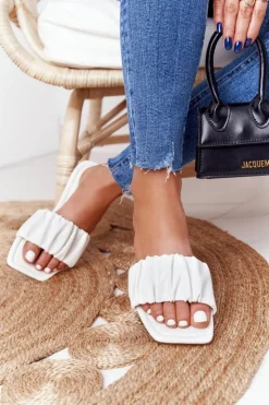 Boto Klapki Damskie Klasyczne*Damskie Klasyczne Klapki Białe Looking Good