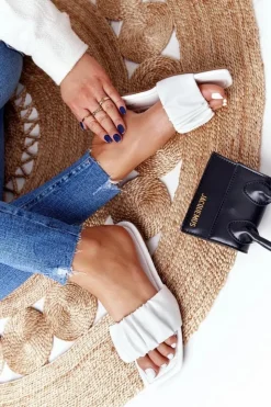 Boto Klapki Damskie Klasyczne*Damskie Klasyczne Klapki Białe Looking Good