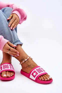 Hot Big Star Shoes Damskie Klasyczne Klapki Big Star LL274741 Różowe