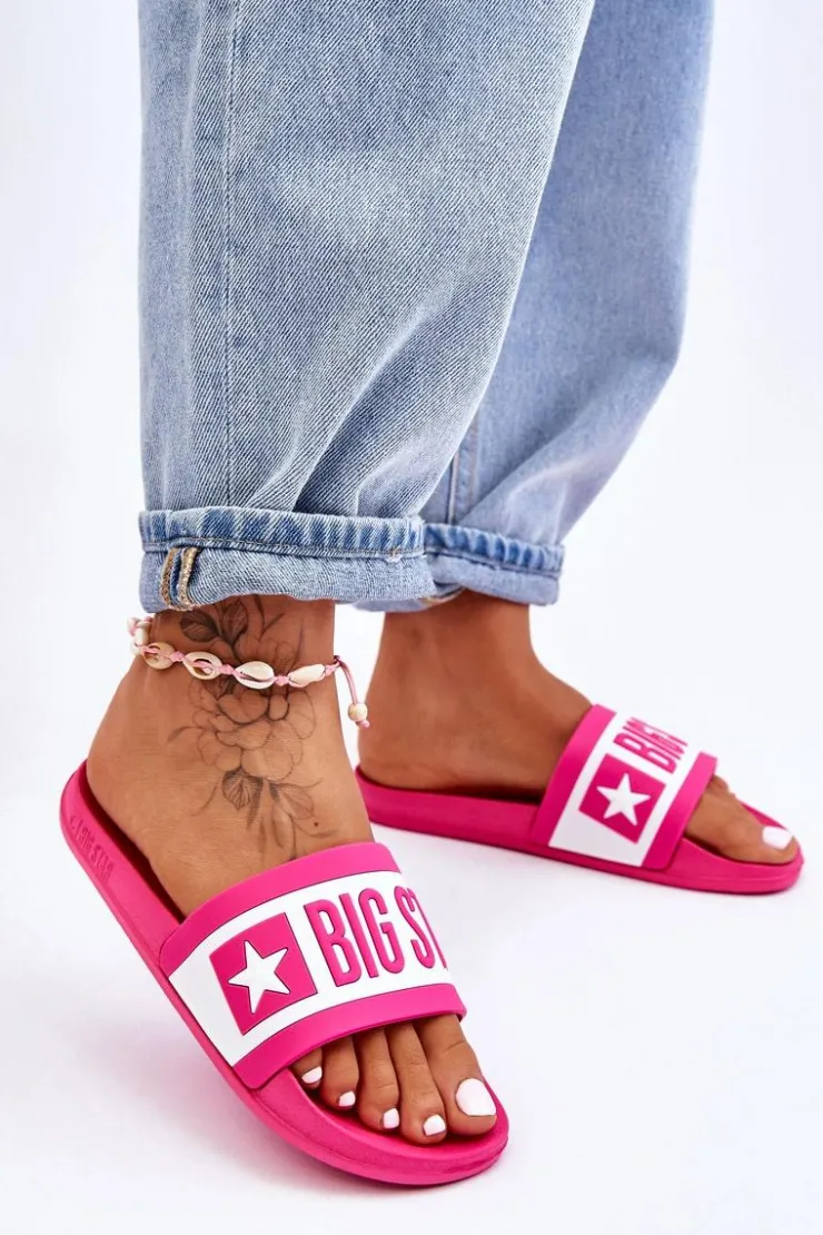 Hot Big Star Shoes Damskie Klasyczne Klapki Big Star LL274741 Różowe