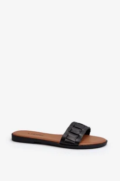 Damskie Boto Damskie Klasyczne Klapki Na Płaskim Obcasie Czarne Namrita