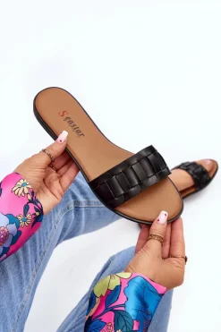 Damskie Boto Damskie Klasyczne Klapki Na Płaskim Obcasie Czarne Namrita