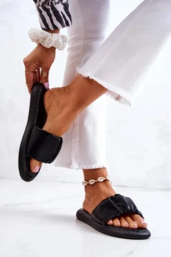 Damskie Damskie buty S.Barski Damskie Klasyczne Klapki Czarne Feline