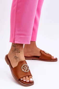 Boto Klapki Na Platformie|Klapki Damskie Klasyczne*Damskie Klasyczne Klapki Na Płaskim Obcasie Camel Larotte