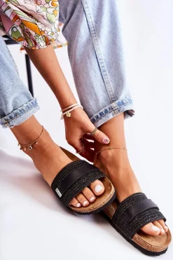 Damskie INBLU Damskie Klasyczne Klapki NM000025 Czarne