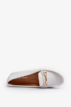Boto Mokasyny Damskie Skórzane*Damskie Klasyczne Mokasyny Z Ozdobą Białe Ainslee