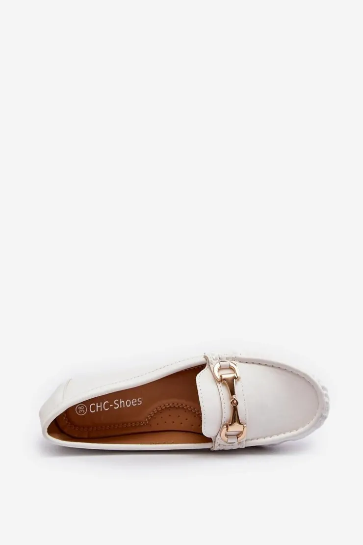 New Boto Damskie Klasyczne Mokasyny Eko Skórzane Białe Demese