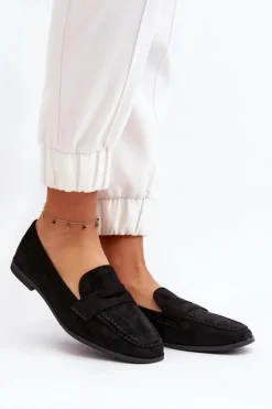 Boto Loafersy Damskie|Mokasyny Damskie Zamszowe*Damskie Klasyczne Mokasyny Czarne Olevin