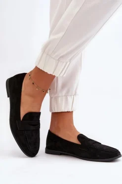 Boto Loafersy Damskie|Mokasyny Damskie Zamszowe*Damskie Klasyczne Mokasyny Czarne Olevin
