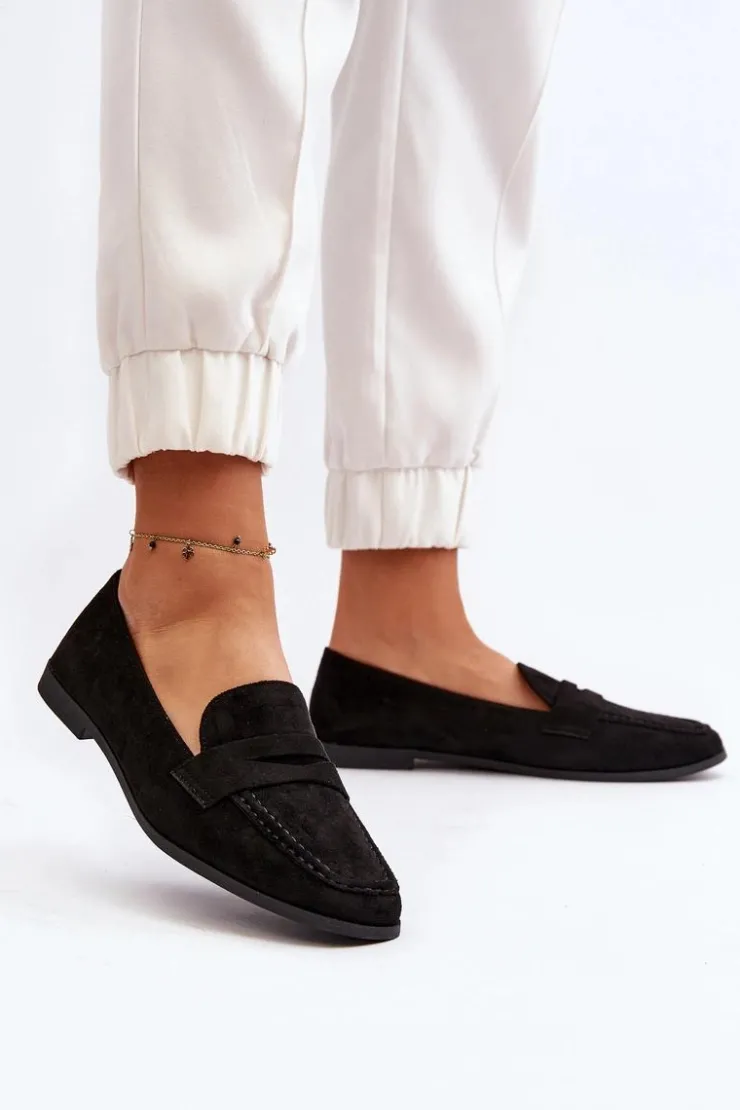 Boto Loafersy Damskie|Mokasyny Damskie Zamszowe*Damskie Klasyczne Mokasyny Czarne Olevin