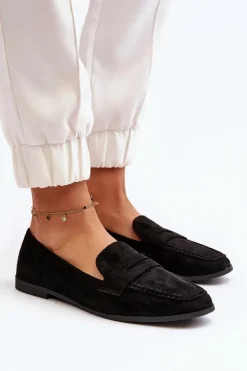Boto Loafersy Damskie|Mokasyny Damskie Zamszowe*Damskie Klasyczne Mokasyny Czarne Olevin