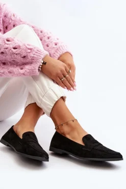 Boto Loafersy Damskie|Mokasyny Damskie Zamszowe*Damskie Klasyczne Mokasyny Czarne Olevin