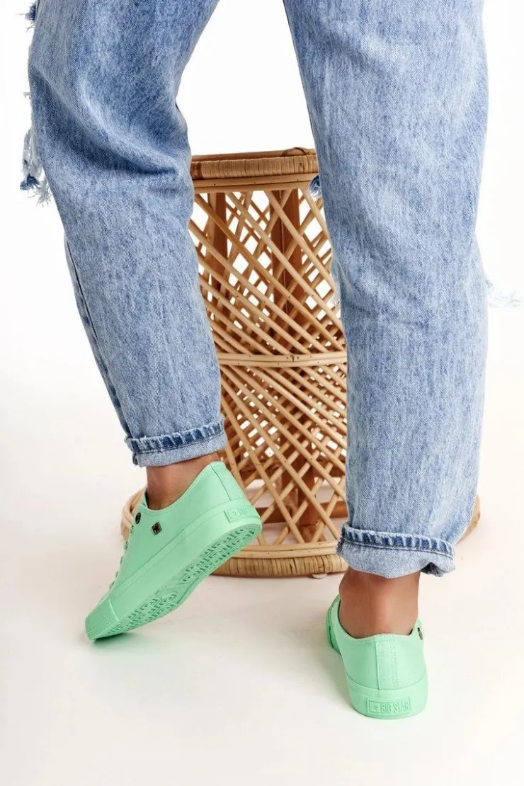 Big Star Shoes Trampki Damskie Big Star|Trampki Damskie Niskie*Damskie Klasyczne Niskie Trampki BIG STAR AA274030 Zielone