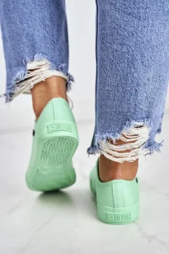 Big Star Shoes Trampki Damskie Big Star|Trampki Damskie Niskie*Damskie Klasyczne Niskie Trampki BIG STAR AA274030 Zielone