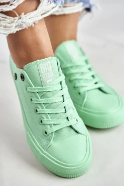 Big Star Shoes Trampki Damskie Big Star|Trampki Damskie Niskie*Damskie Klasyczne Niskie Trampki BIG STAR AA274030 Zielone