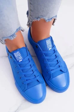 Damskie Big Star Shoes Damskie Klasyczne Niskie Trampki BIG STAR AA274011 Ciemno Niebieskie