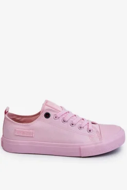 Outlet Big Star Shoes Damskie Klasyczne Niskie Trampki Big Star LL274022 Jasnoróżowe