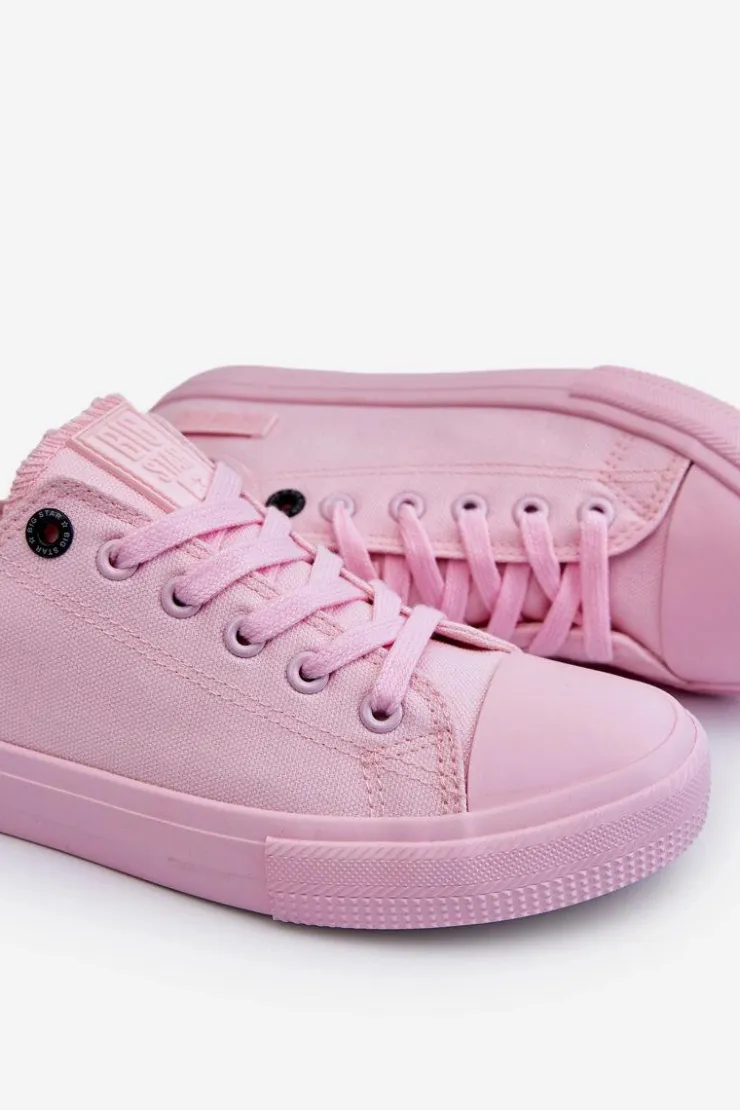 Outlet Big Star Shoes Damskie Klasyczne Niskie Trampki Big Star LL274022 Jasnoróżowe