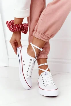 Big Star Shoes Trampki Damskie Big Star|Trampki Damskie Niskie*Damskie Klasyczne Niskie Trampki Big Star DD274336 Białe Biały