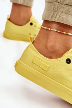 Damskie Big Star Shoes Damskie Klasyczne Niskie Trampki Big Star LL274026 Żółte