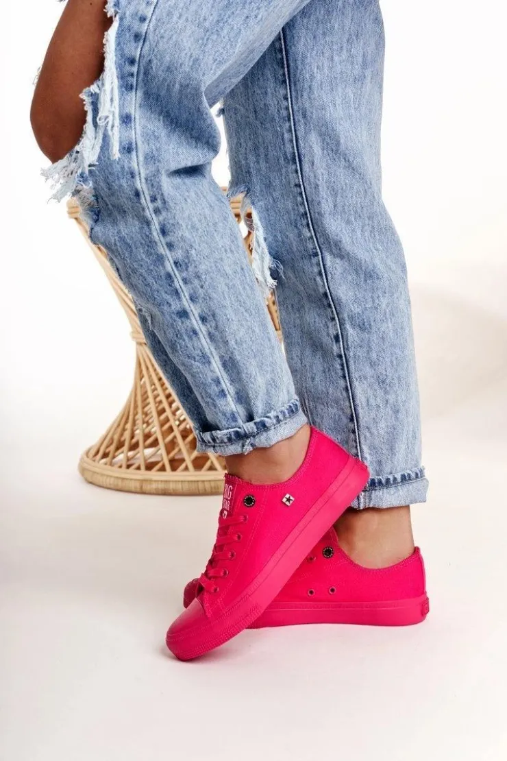 Big Star Shoes Damskie Klasyczne Niskie Trampki BIG STAR AA274013 Fuksja