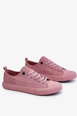 Big Star Shoes Trampki Damskie Big Star|Trampki Damskie Niskie*Damskie Klasyczne Niskie Trampki Big Star LL274027 Różowe