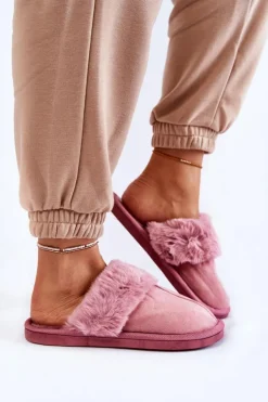 Clearance Boto Damskie Klasyczne Papcie Z Futerkiem Różowe Lorines