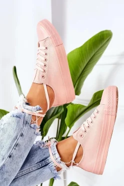 Damskie Evento Damskie Klasyczne Trampki Różowe Ecoma