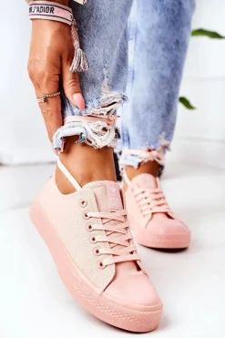 Damskie Evento Damskie Klasyczne Trampki Różowe Ecoma