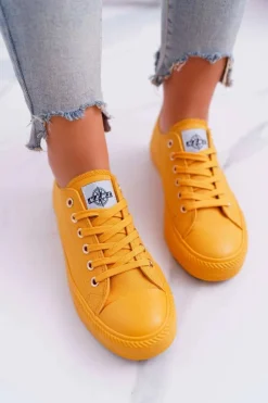 Damskie Evento Damskie Klasyczne Trampki Żółte Ecoma