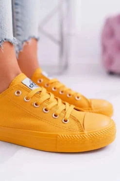 Damskie Evento Damskie Klasyczne Trampki Żółte Ecoma